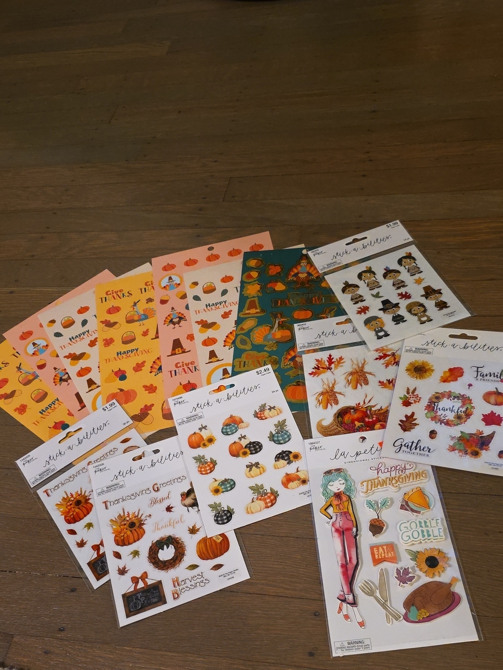 Thanksgiving Fall Stickers- 14 Sheets - Scrapbooking / Crafts. NEW